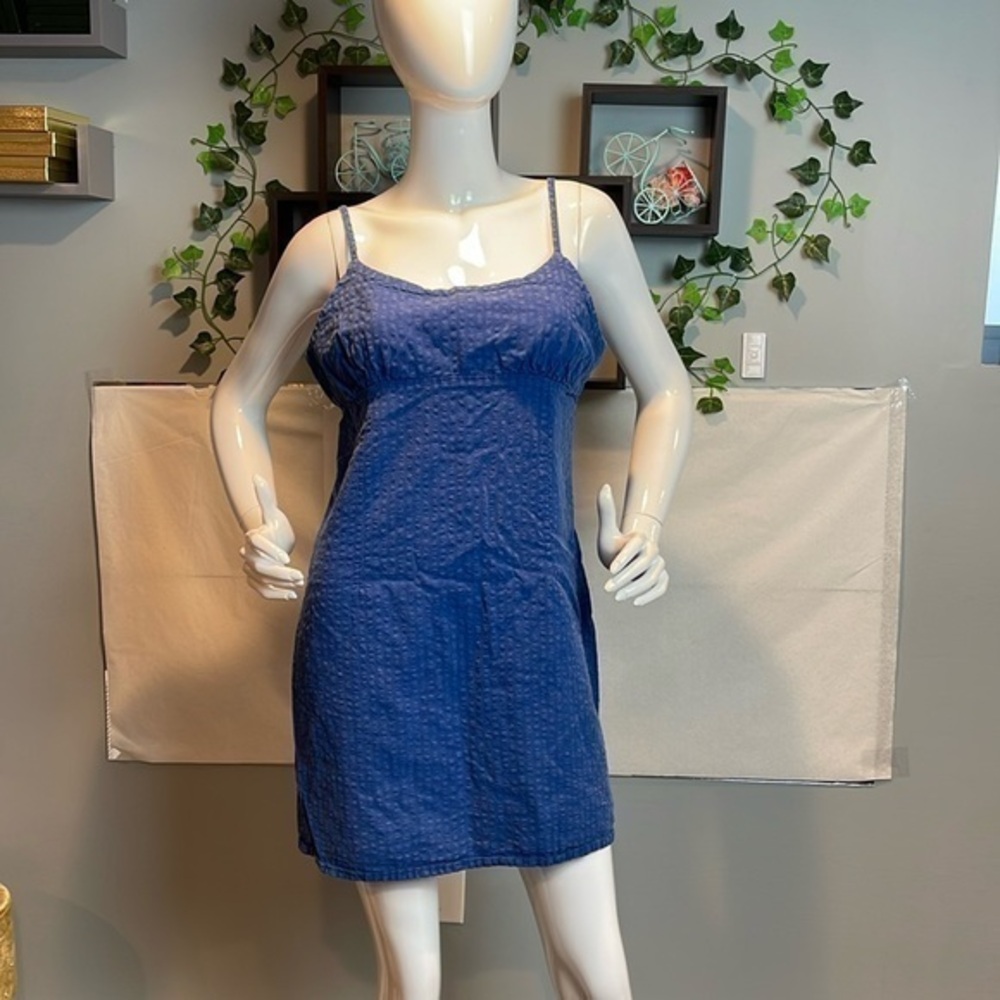 WILD FABLE Size M Blue Spaghetti‎ Strap Cotton Linen Distresed Dress